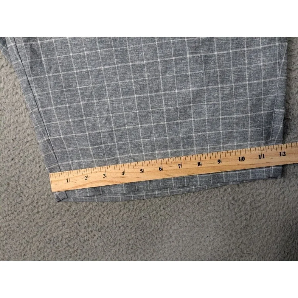 Nike Golf Tour Performance Shorts Mens 36 Gray Windowpane Pattern Check Grid